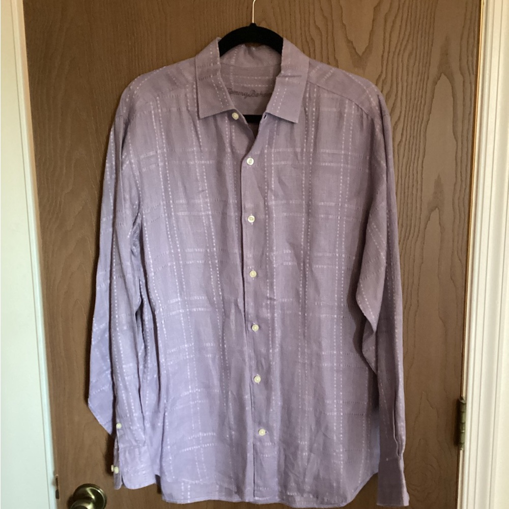 Tommy Bahama Men’s Medium Linen Shirt Lavender